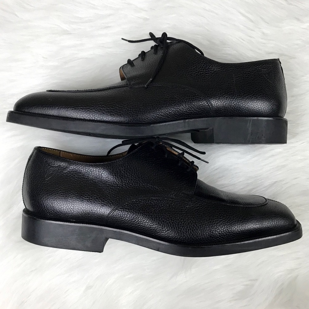 Michael Toschi Calaveras Split Toe Derby Black Pebble Leather Oxford Shoes 13 - Picture 7 of 15